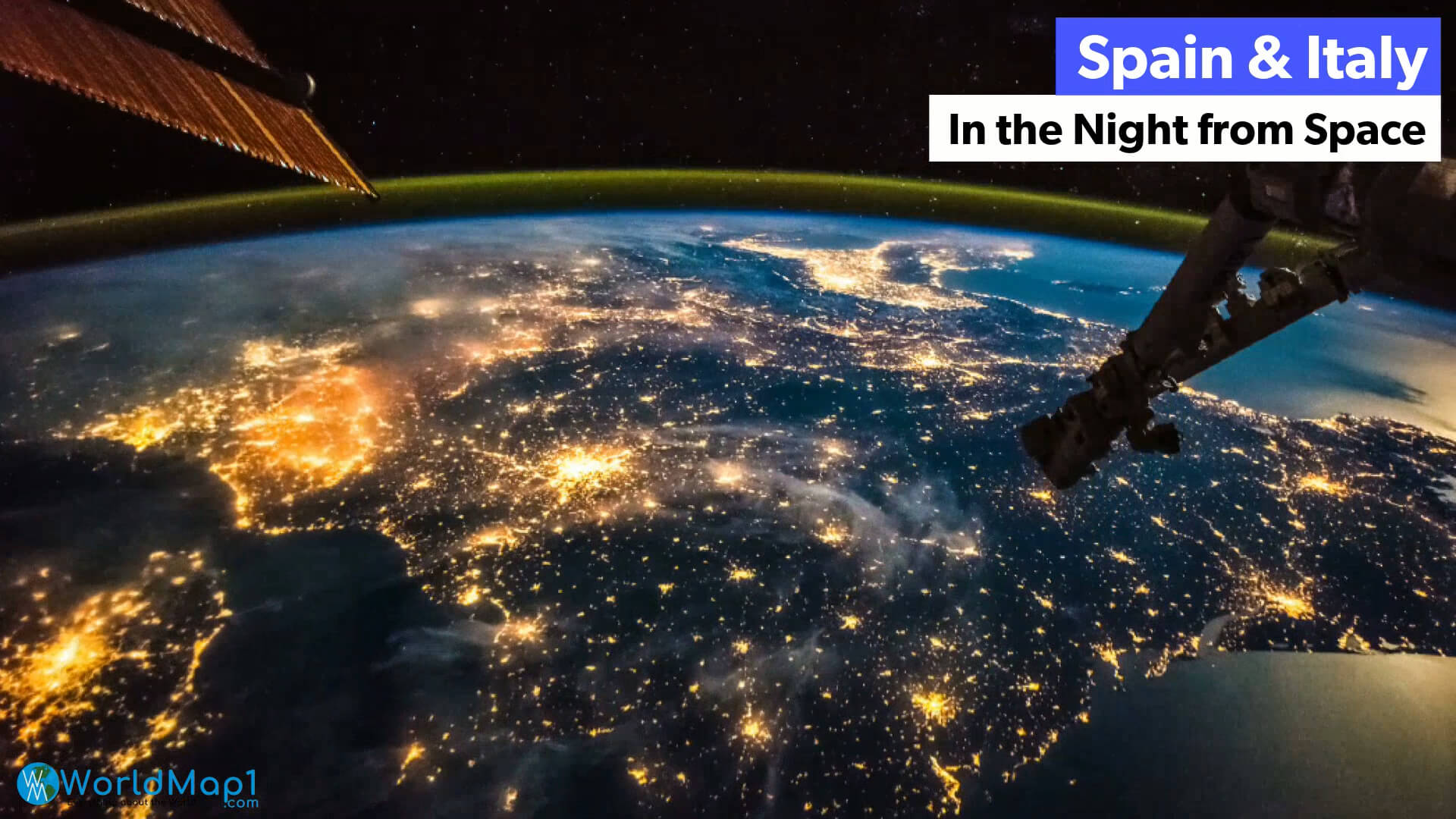 Spain and Italy in the Night from Space